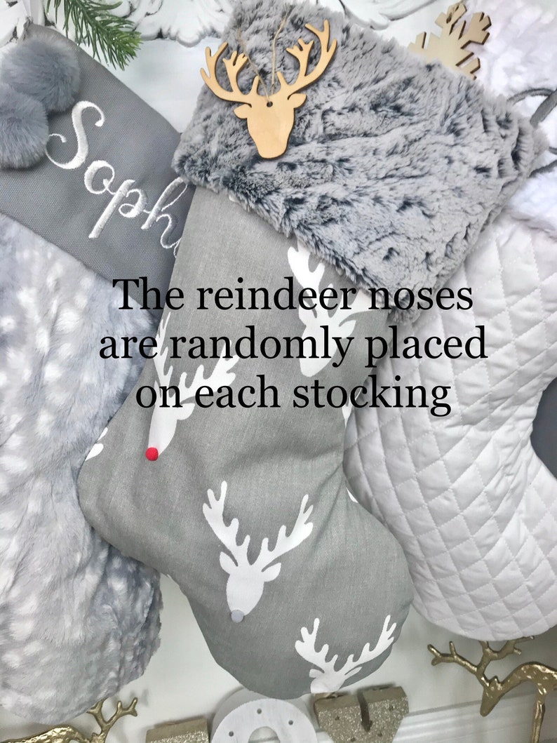 Personalized Christmas Stockings. Gray Christmas Stockings. Etsy