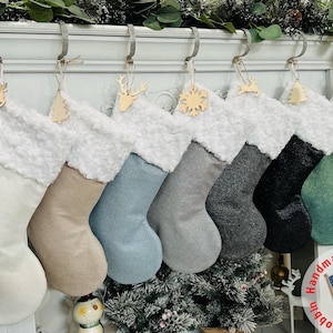 Linen Stockings. Ivory Christmas Stocking. Personalized Christmas Stockings. Gold Stockings. Farmhouse Stockings. Neutral Stockings.Black St
