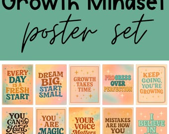 Groovy Growth Mindset Poster Set | Retro Classroom Decor (Digital Prints)