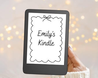 Scalloped Bow Kindle Lock Screen Aesthetic Kindle Wallpaper Custom E-Reader Background Personalized Kindle Screensaver Digital Download