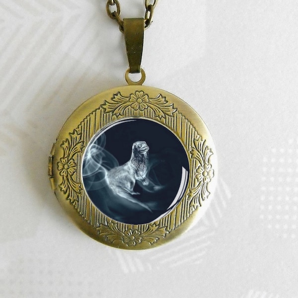 CHOOSE YOUR PATRONUS - Photo frame necklace bronze or silver - Glass Cabochon - Geek jewel - Wizard - Gift - Animal - Totem - Witchcraft