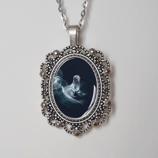 CHOISIS TON PATRONUS - Pendentif oval - Cabochon verre - Bijou geek - Sorcière - Sorcier - Animal - Totem - Défenseur - Protecteur - Magie