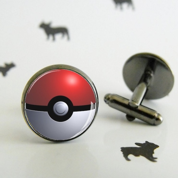 Pokéball - Boutons de manchette -  Pokémon - Cadeau mariage - Geek - Bijou pour lui - Set cadeau pour homme - Manga - Anime