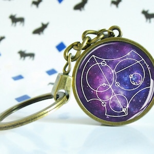 Kocham Cię w Galliifreyen-brelok-Dr Who-szklany kaboszon-Geek romantyczny prezent-prezent Etsy-Galaxy