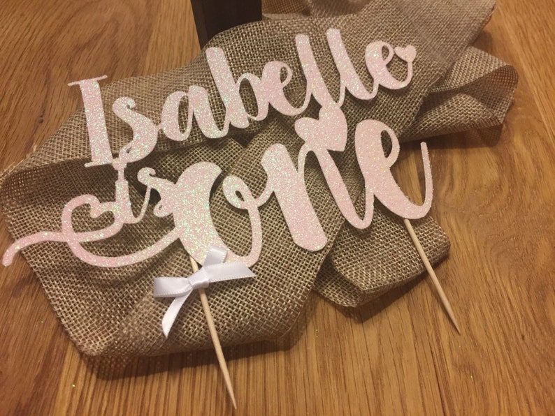 Any Age Personalised Glitter Cake Topper Name and Age