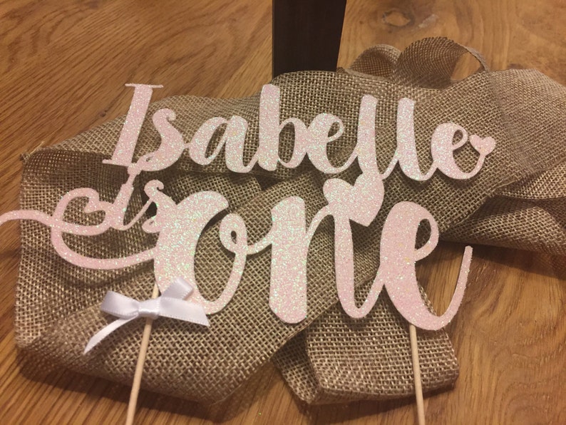 Any Age Personalised Glitter Cake Topper Name and Age