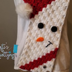 Crochet Pattern for an Adult size Snowman C2C scarf