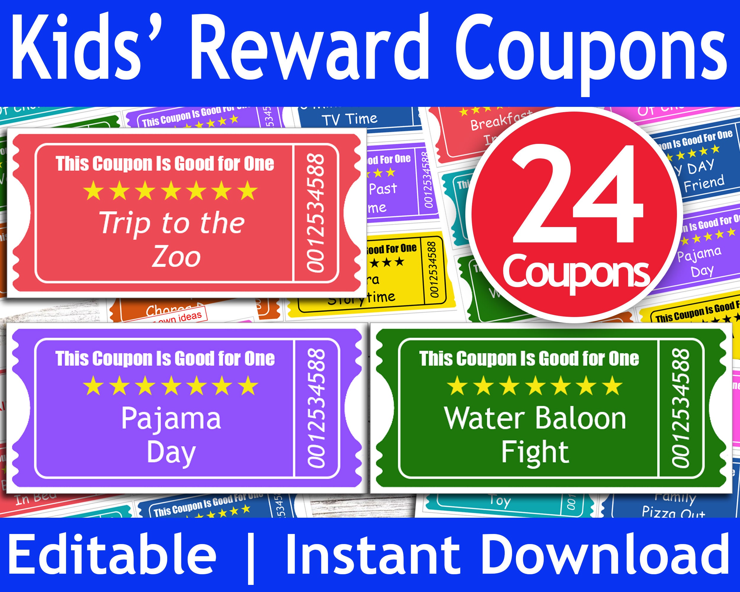Kids Reward Coupons Book Kids Coupon Gift Printable | Etsy