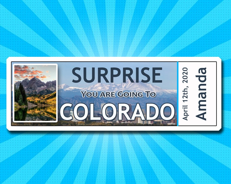 Colorado Boarding Pass Colorado Ticket Printable Etsy