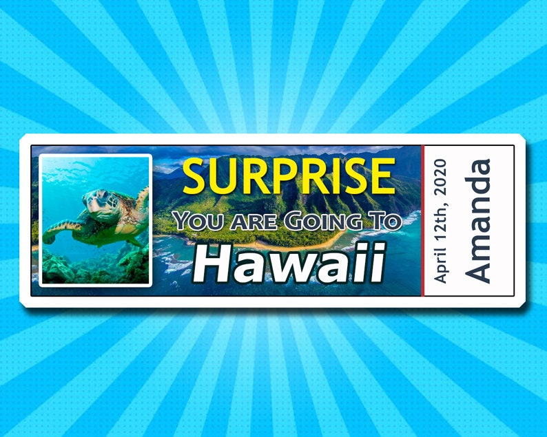 Hawaii Boarding Pass Hawaii Ticket Printable Customizable Etsy