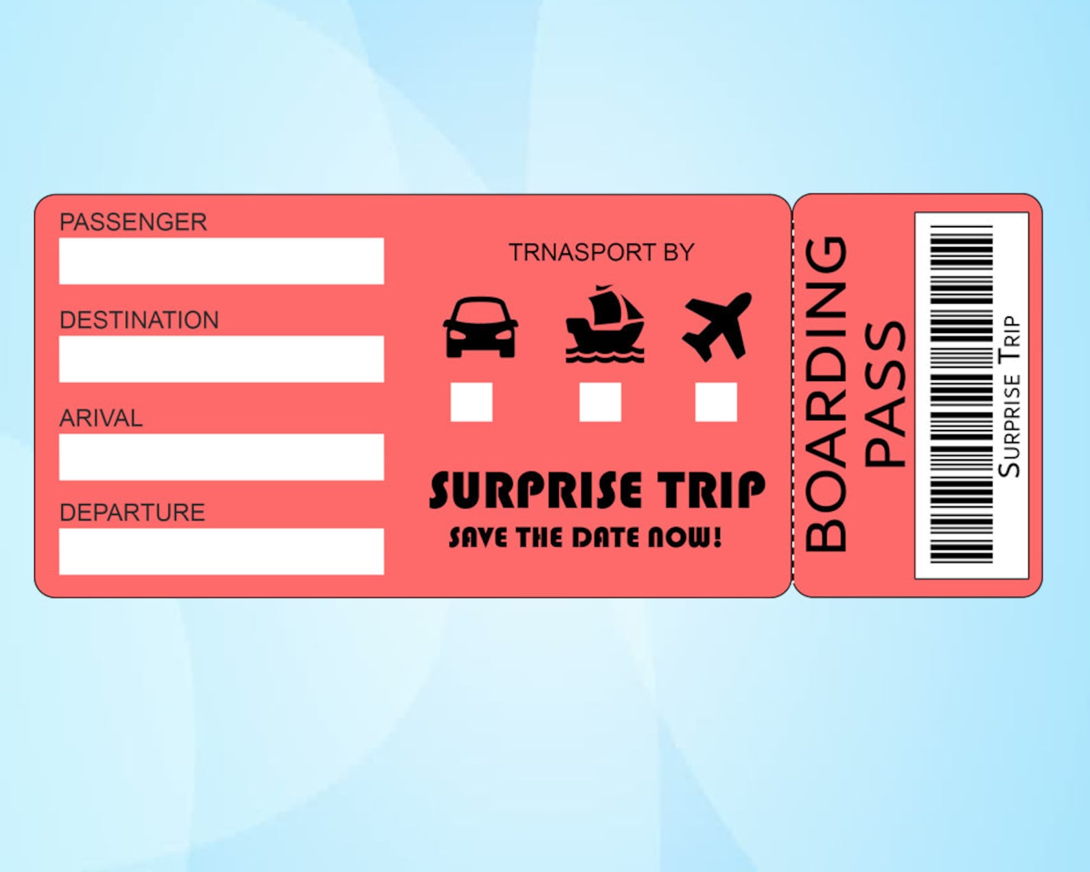 surprise trip announcement template free