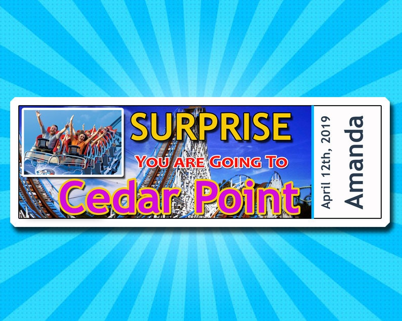 Cedar Point Boarding Pass Cedar Point Ticket Printable Etsy