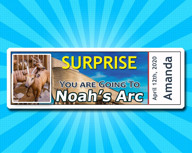 Noah's Arc Boarding Pass Noahs Arc Ticket Printable Etsy