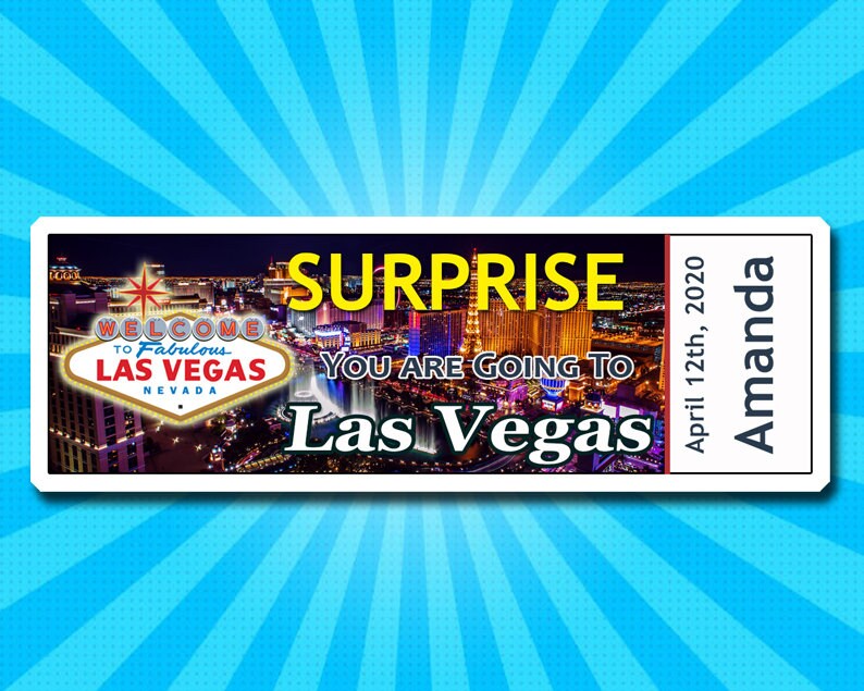 Las Vegas Boarding PassLas Vegas Ticket Printable Etsy