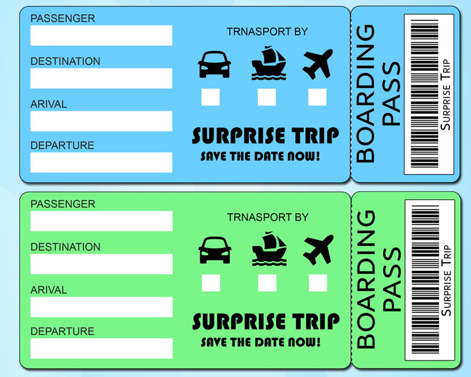 7 Printable Surprise Trip Customizable Template Print | Etsy