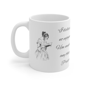 Pride and Prejudice mug Jane Austen Mug Pride and Prejudice gift idea Mr Darcy "I declare after all there is no enjoyment like reading!"