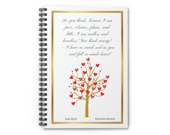 Jane Eyre - "Poor, obscure, plain and little" Spiral Notebook - Ruled Line
