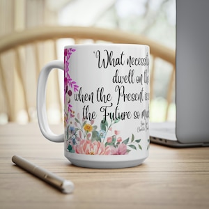 Gift For Her Jane Eyre Mug Gift Idea Charlotte Bronte Quote Mug. &quot;The Future is so much brighter.&quot; Literary Gift for Readers
