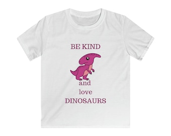 Child Tshirt Dinosaur Parasaurolophus Be Kind Dino kid's t-shirt Dino Shirt  Kid's T-Shirt Dinosaur Gift for Dino Mad Children Positive