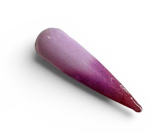 Lilac Melt. Lilac Triple thermal dip. Purple triple thermal nail dip. Lilac to red thermal nail dip. Nail dip.