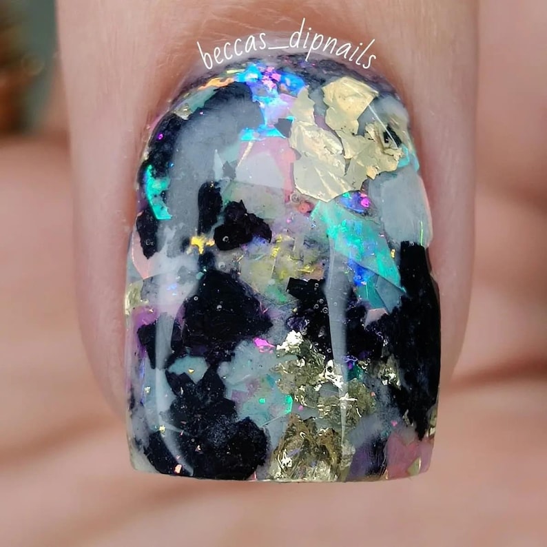 Black Opal Dream Dip. Foil Nail Dip. Glitter Nail Dip. Glitter - Etsy