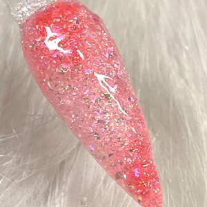 Pink Diamonds thermal dip. Thermal nail dip. Pink thermal nail dip. Thermal glitter dip. Pink to pink thermal dip.