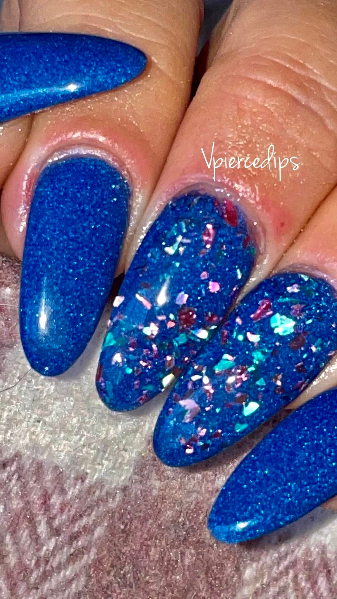Paired Nail Dip Powder Blue Floral Nail Dip Blue Nail Dip Duo Nail Dip Blue Flake Nail Dip Matching Nail Dip Blue Foil Nail Dip Craft Supplies Tools Acrylic Press