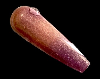 Caramel Spice nail dip. Thermal bronze nail dip. Bronze to purple thermal nail dip. Fall Thermal dip.