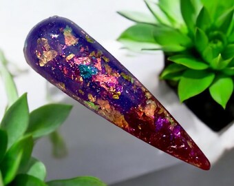 Rusty Roots thermal dip. Glitter Thermal nail dip. Chunky glitter thermal dip. Chunky glitter dip. Purple to black thermal dip.