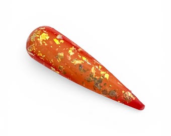 Sunsets and Lillies. Orange to red thermal dip. Orange thermal nail dip. Flake orange dip. thermal dip.