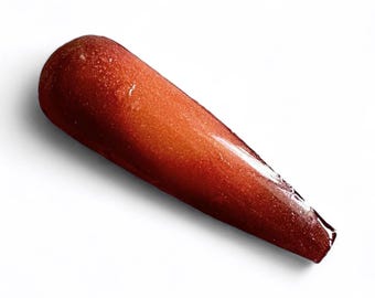 Fall Spice. Fall nail dip. Medium orange to rust thermal dip. Deep orange thermal nail dip.  Nail dip.
