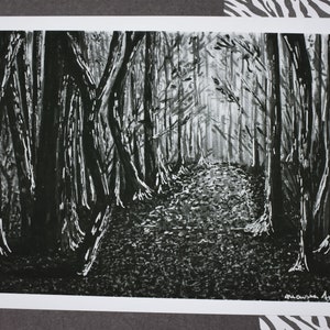 Through The Forest | Art Print 5x7 | Satin Finish | Nature Wall Art | Dark Forest