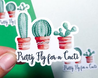 Funny Cactus Pun Die Cut Vinyl Sticker | 3 in Glossy Waterproof Decal