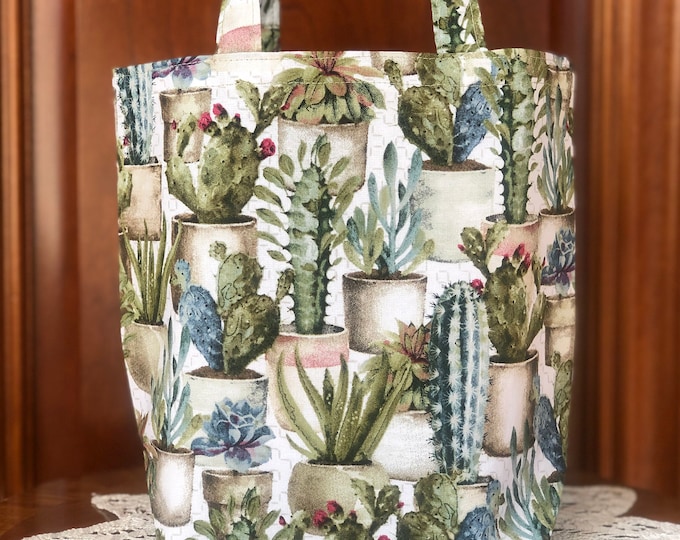 Fabric Cactus Gift Bag With Handles Small Tote for Snacks Etsy