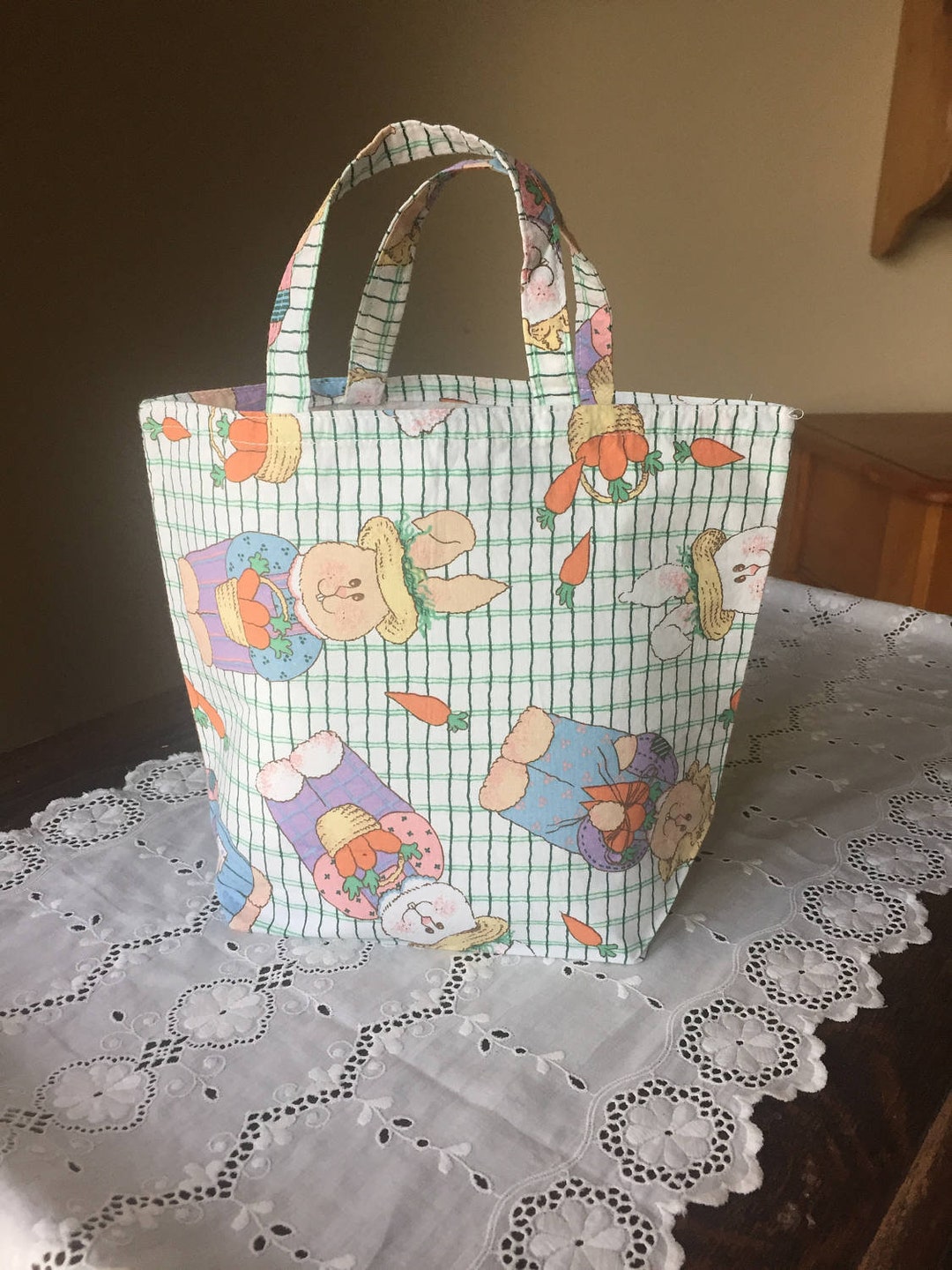 Easter Gift Bag/small Tote for Kids/children, Fabric, Handmade: Bunny ...