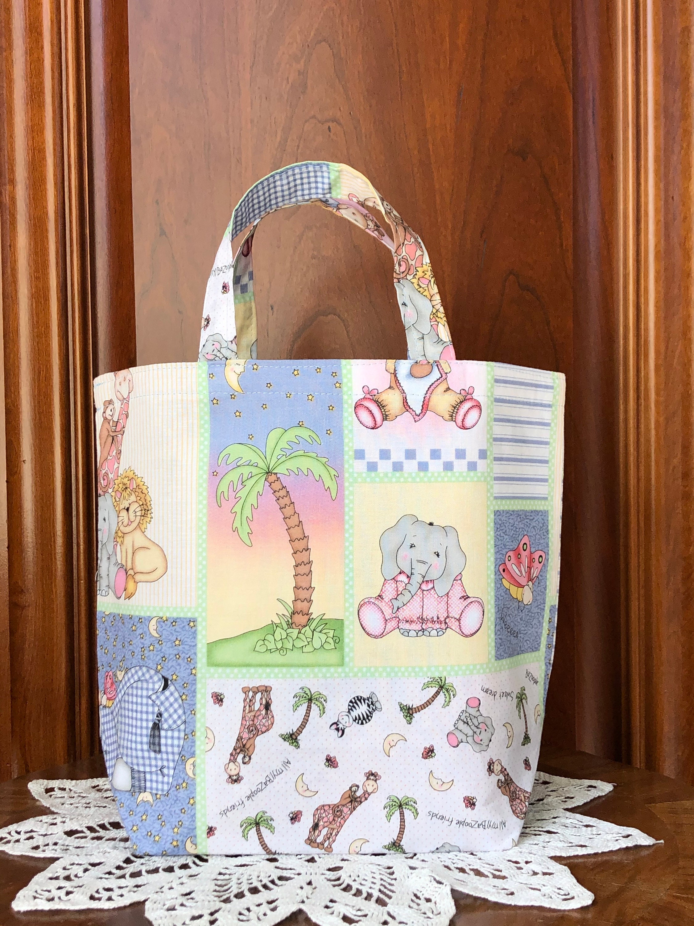 Baby Gift Bag Fabric Reusable Handmade Animal Print with Etsy
