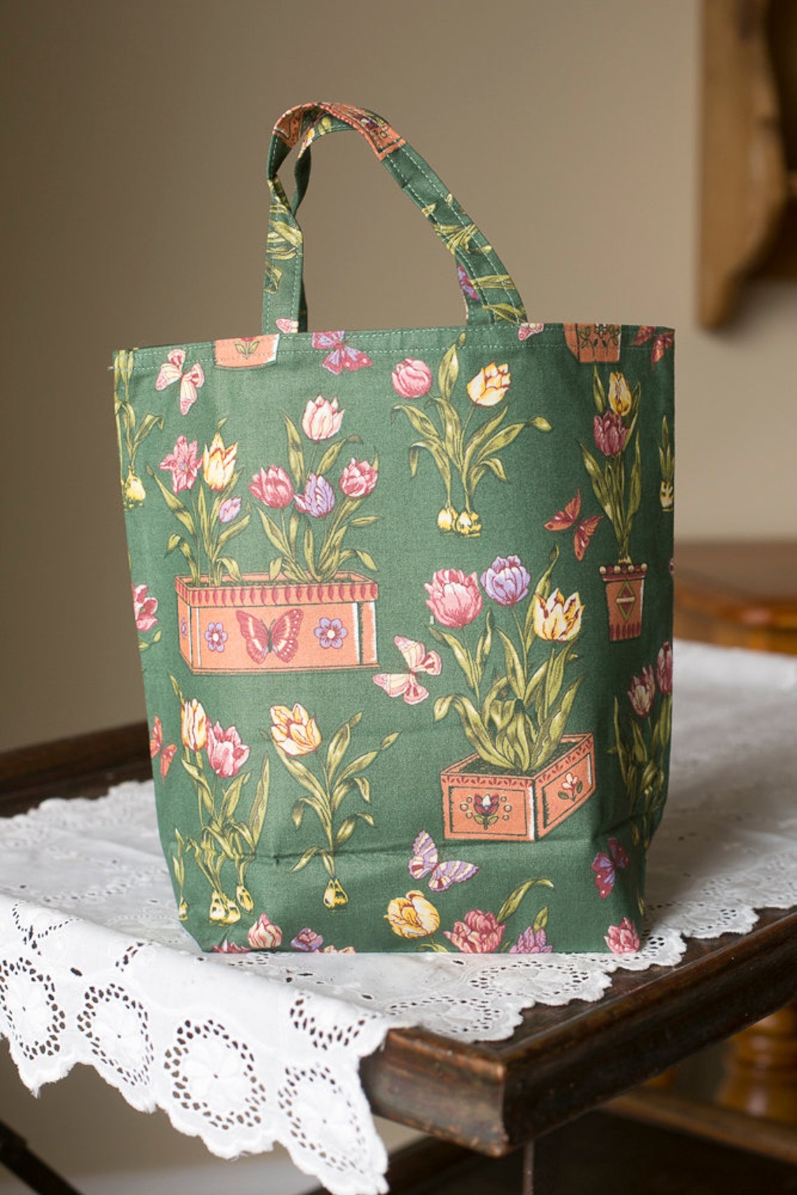 Fabric Cloth Gift Bag Small Tote Loot Bag Handmade Floral Etsy