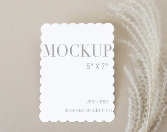 Maqueta de tarjeta minimalista 5 x 7, papelería de boda simple, maqueta de invitación, maqueta de tarjeta de felicitación, maqueta de invitación, maqueta de tarjeta 5x7, tarjeta BOHO