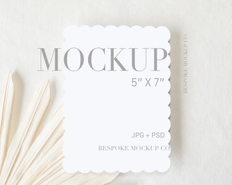 Maqueta de tarjeta minimalista 5 x 7, papelería de boda simple, maqueta de invitación, maqueta de tarjeta de felicitación, maqueta de invitación, maqueta de tarjeta 5x7, tarjeta BOHO