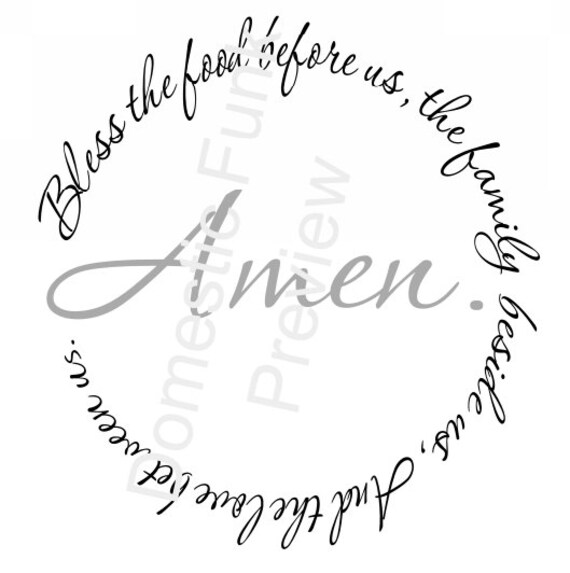 Download Bless the Food Prayer SVG | Etsy