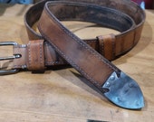Waxed leather belt