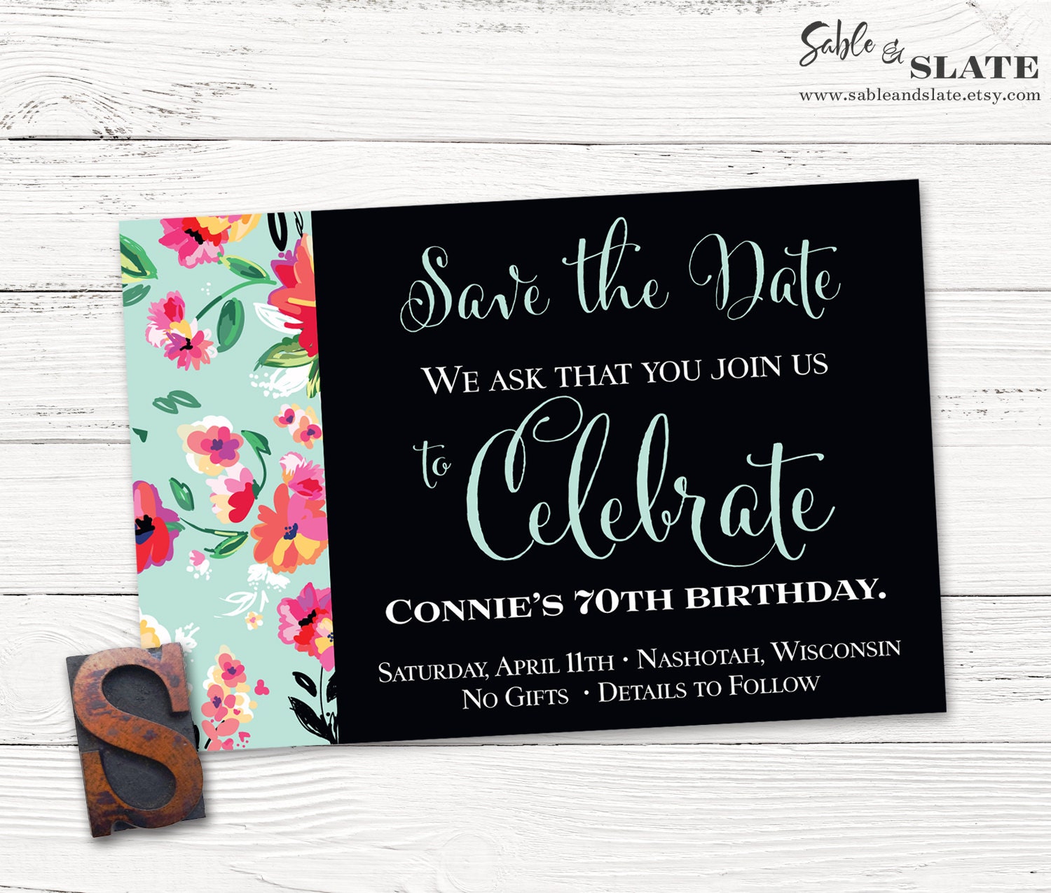 Boho Floral Birthday Save The Date Modern Garden Flowers Etsy Boho Floral Birthday Save The Date Modern Garden Flowers Etsy