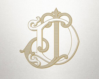 Interlocking Font Design - DJ JD - Interlocking Font - Vintage