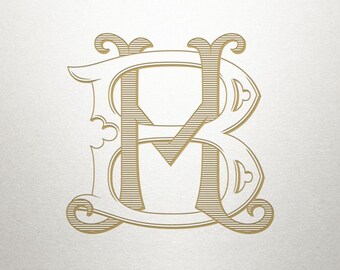 Interlocking Monogram Font - BH HB - Monogram Font - Interlocking