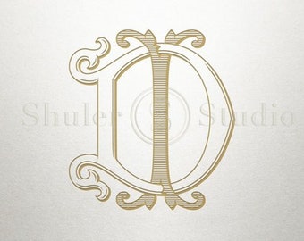 Interlocking Wedding Monogram - DI ID - Wedding Monogram - Vintage