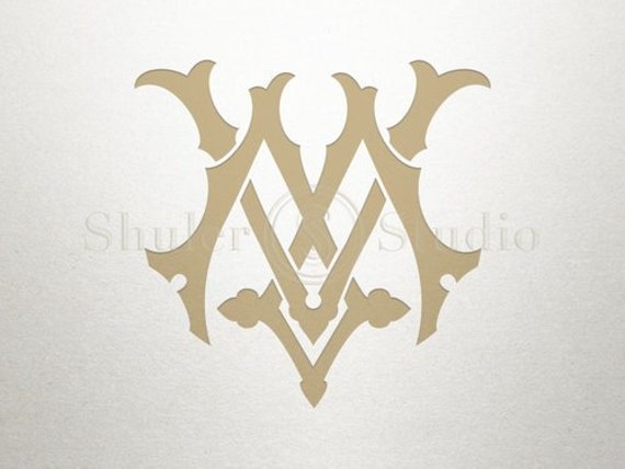 Wedding Monogram Logo, MQ Initials – Elegant Quill