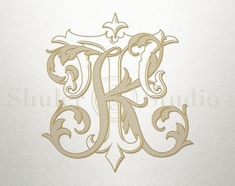 Custom Bridal Monogram - KT TK - Bridal Monogram - Vintage