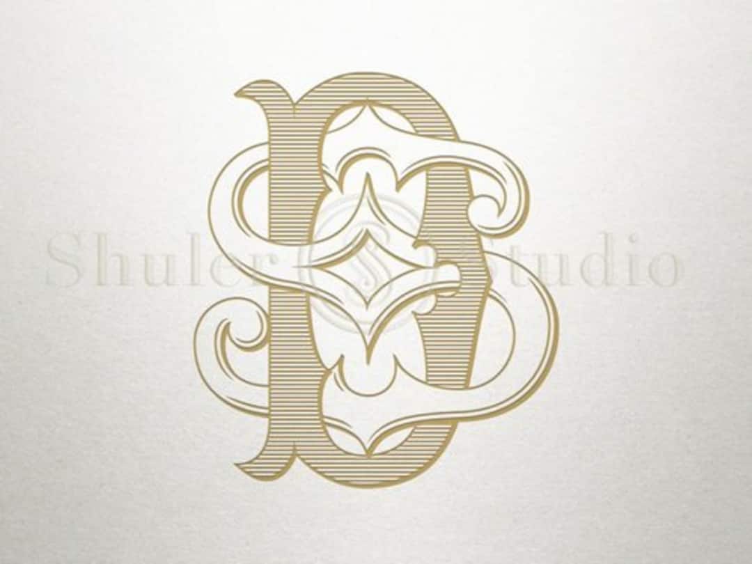 Digital Monogram Design - DS SD - Digital Monogram - Vintage - Etsy