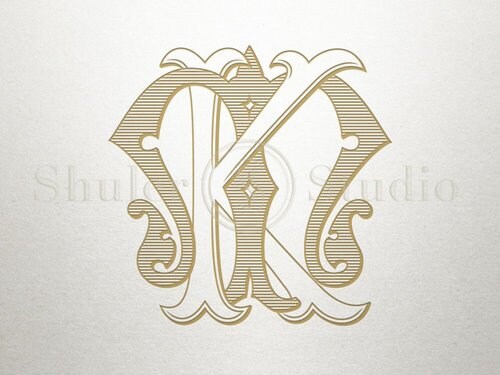 Script Kmj Monogram Digital Wedding Monogram - KM MK - Wedding Monogram - Vintage - Etsy
