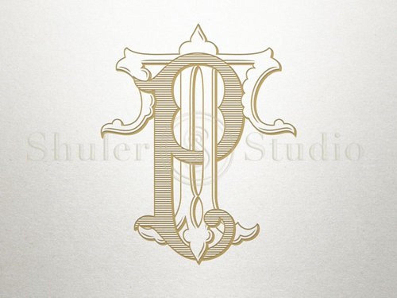 Interlocking Monogram Design - PT TP - Monogram Design - Vintage - Etsy